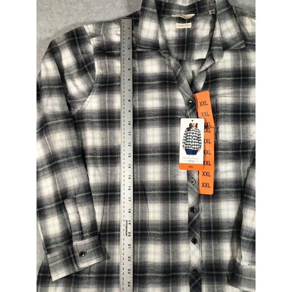 Weatherproof Vintage Ladies' XXL Long Sleeve Flannel Shirt Black/White Plaid - Picture 12 of 15